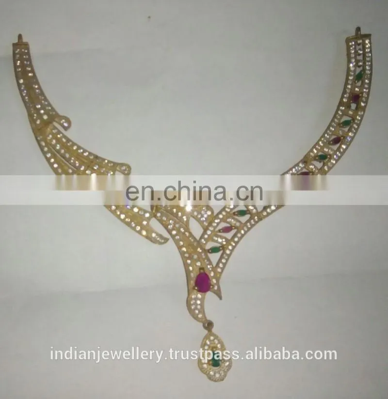 CZ jewelry necklace manufacturer,cubic zirconia necklace jewellery exporter