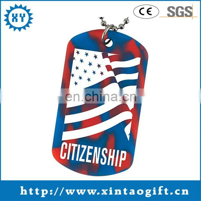 England flag metal dog tag necklace with ball chain