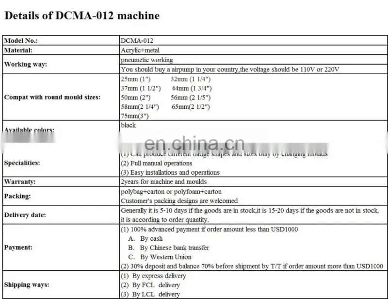 Excellent semi-auto round button maching machine maker DCMA-012