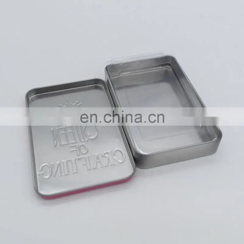 Custom rectangular colored name gift card packaging metal case tin box