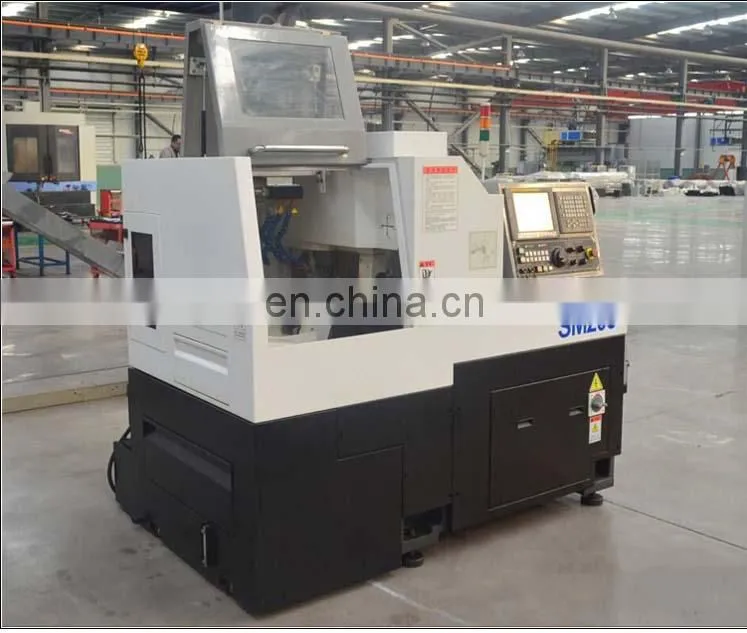 SM203 High speed precision small 2 spindle swiss type CNC lathe machine
