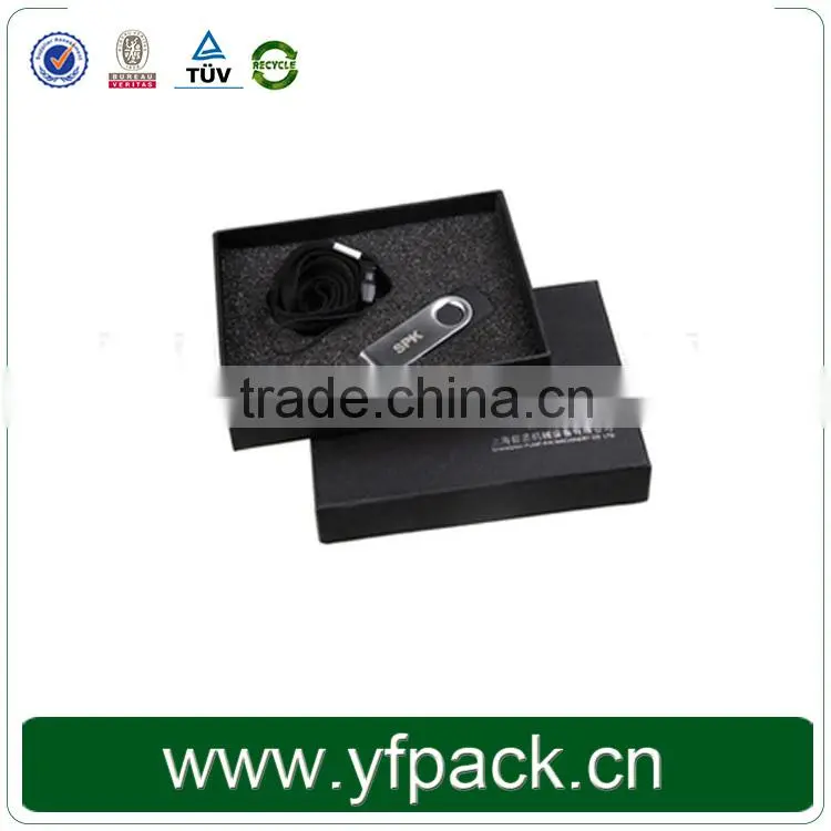 Luxury velvet black white cardboard paper gifts cufflink box