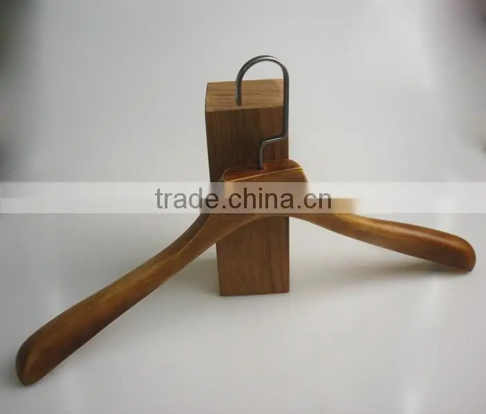 wooden clothes hanger luxury and pants hanger with velvet bar
