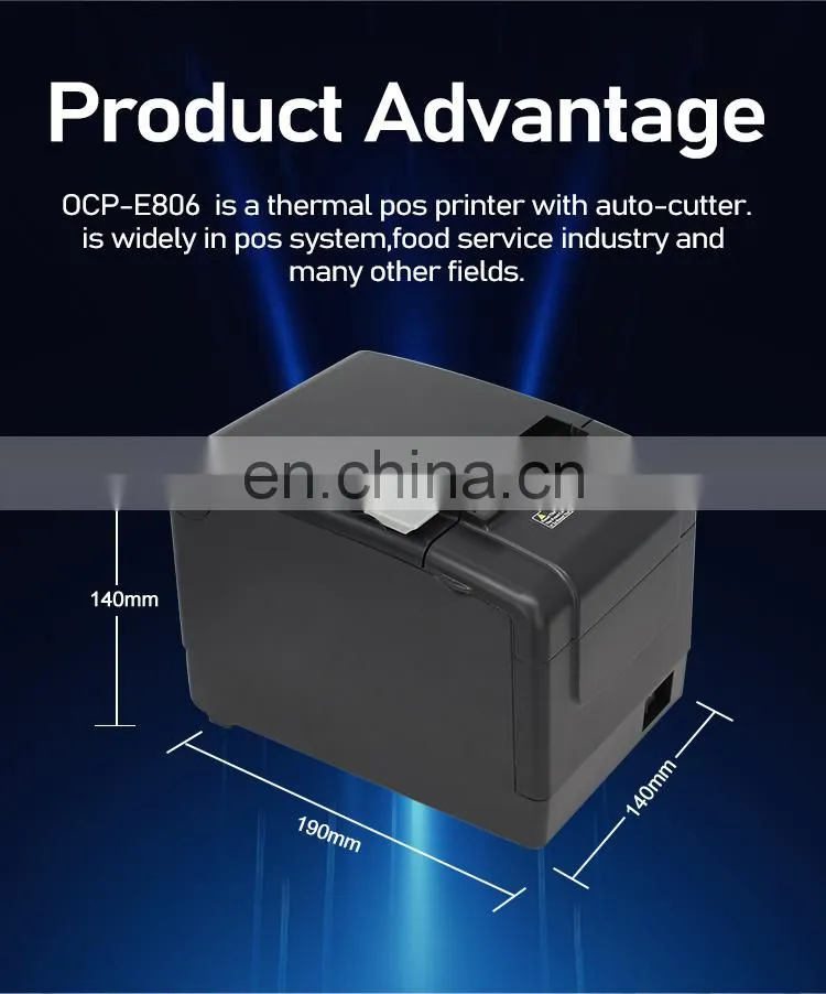 Barcode Printer Thermal Printer Machine POS Label Receipt Printer 80mm Auto Cutter for supermarket