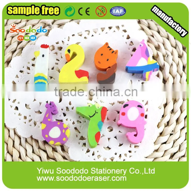 Green star flat stationery ,extruded mini eraser