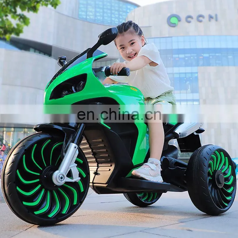 Children's electric motorcycle can sit on adult boys and girls three-wheeled double rechargeable large toy car