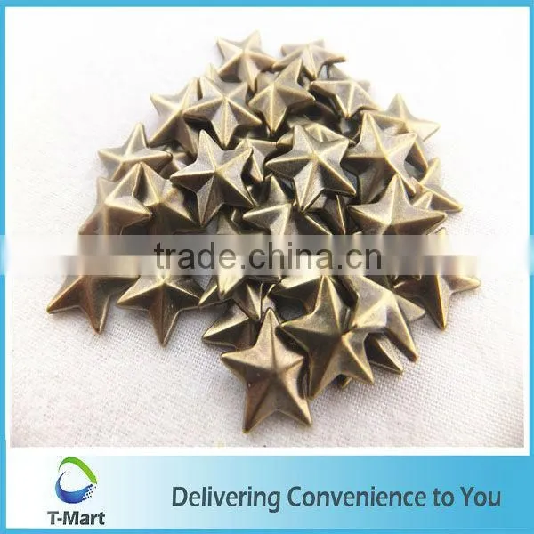 Decorative metal star studs for embellishment