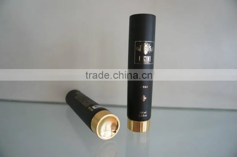 Dia 35mm hot stamping tube with bright gold screw cap for cosmetic packaging