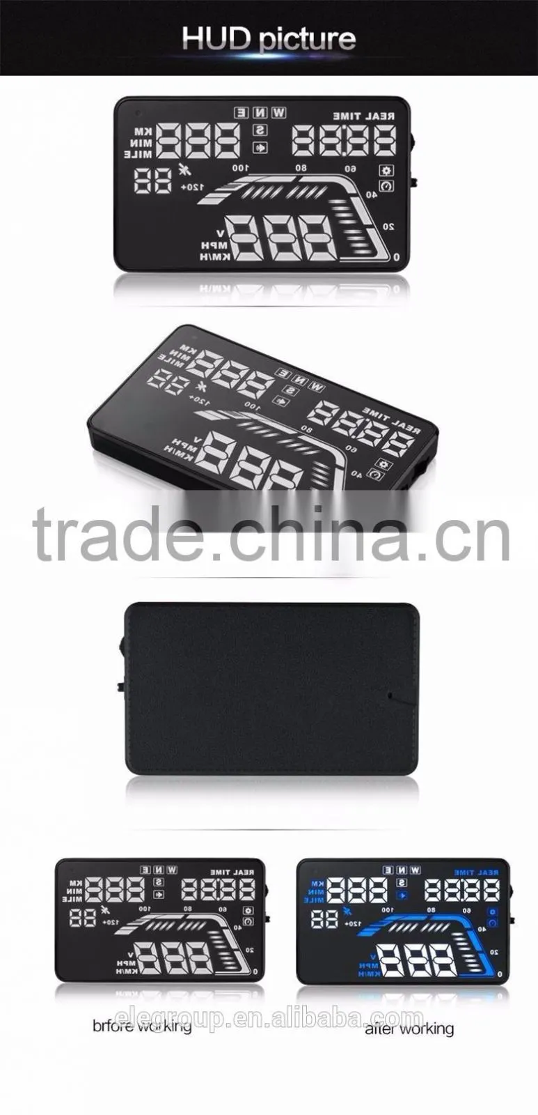 Universal 5.5" Inch Q7 LED Head Up Digital Display Car GPS OBD2 HUD
