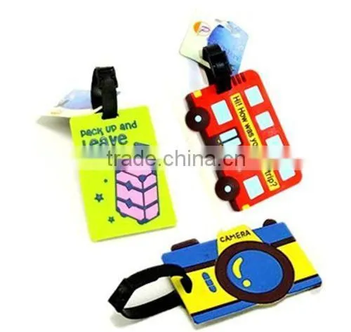 High quality soft pvc rubber luggage tag
