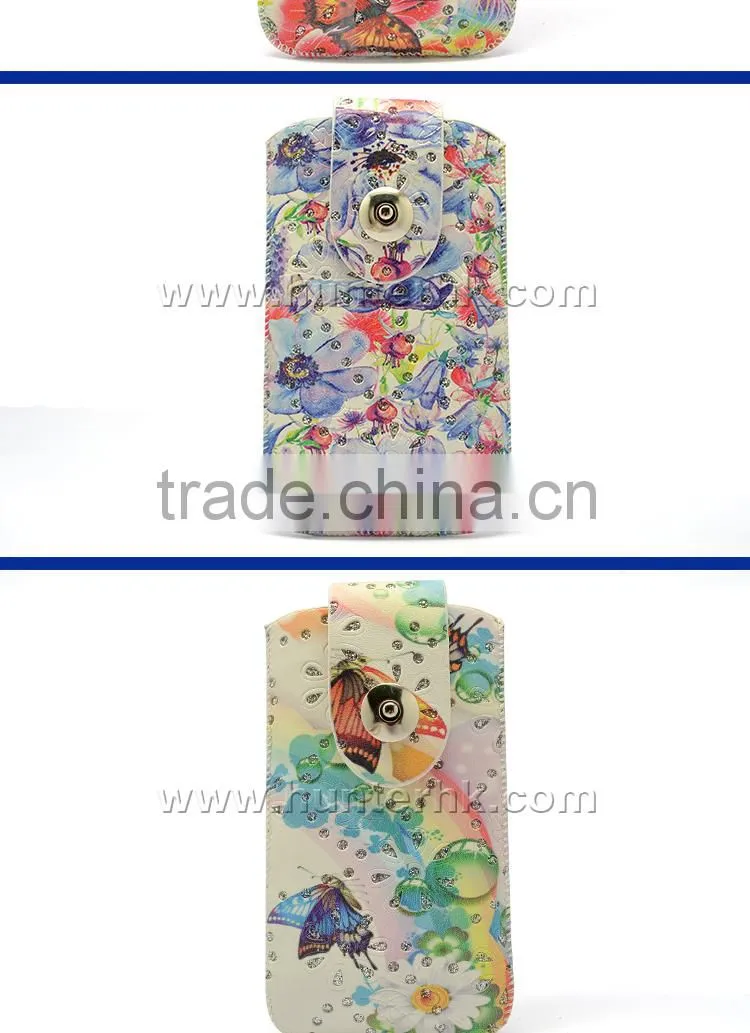Printed Bling Butterfly Slide in Pouch For Galaxy I9600