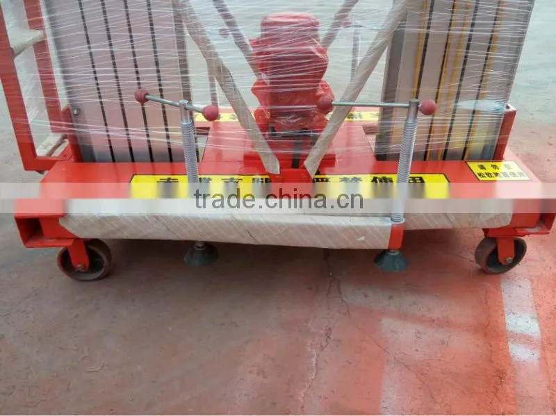 12m mobile hydraulic two mast telescopic aluminium electric lift/ electric ladder