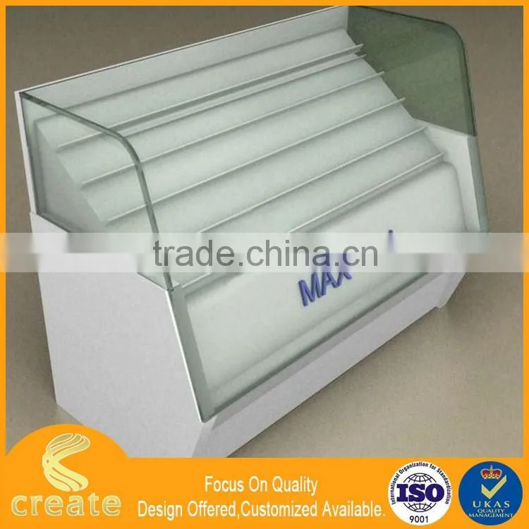 Low price imported china mobile phone display showcases with glass door