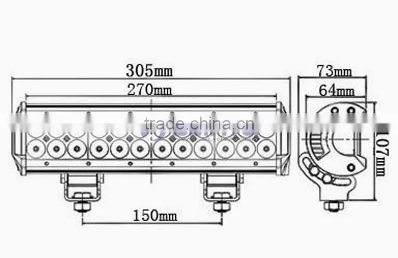 5040lm To 7200lm Pure White 6000K Flood/Spot/Combo Car LED Light Bar