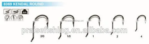 Brown Paint High carbon steel hooks PR-8369 KENDAL ROUND fishing hook