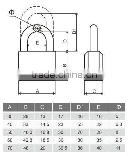 Chrome Plated Medium Brass Padlock