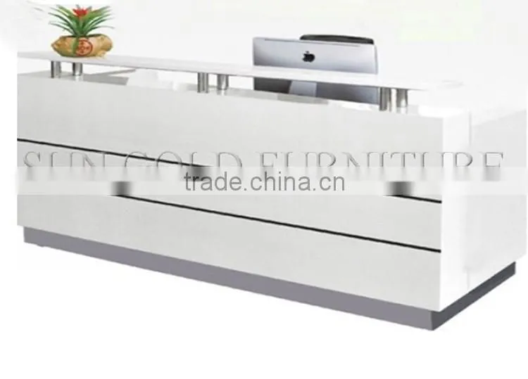 Modern wooden reception desk beauty salon 2 person reception desk (SZ-RTB001)