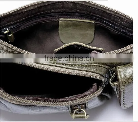 Men Genuine Leather chest bag Small Phone Wallet Case Fanny Waist Pack Outdoor Bags
