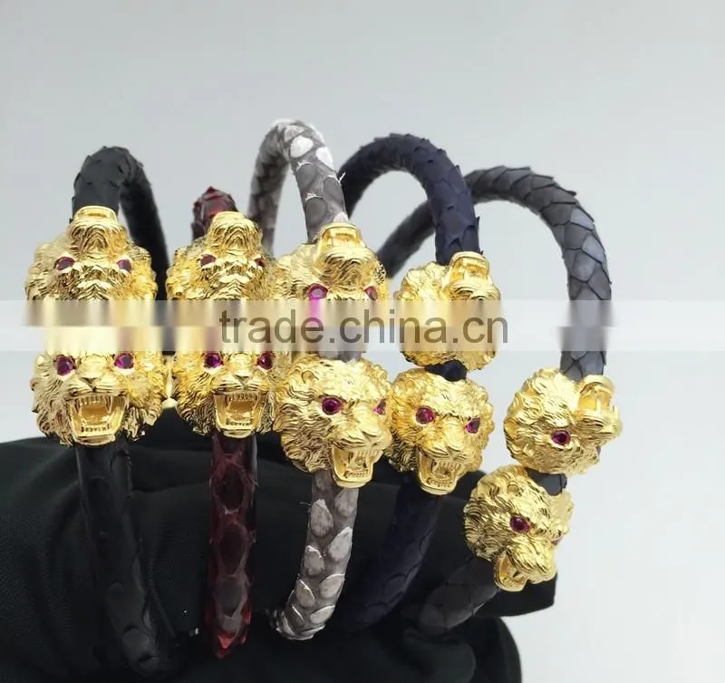 Lion python leather bracelet for mens bracelet best bracelet