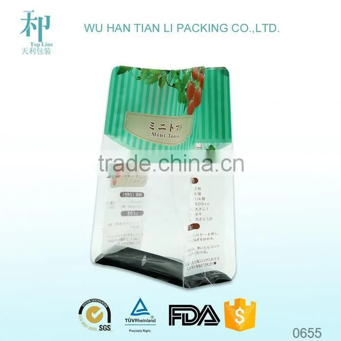 stand up flat bottom kraft paper bag for snack and coffee packaging