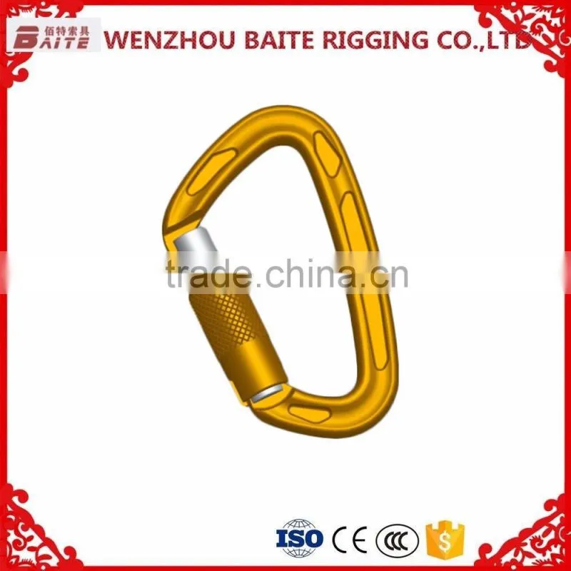 yellow high quality high breaking strength aluminum hook with screw