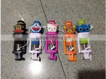 With cable and non bluetooth mini cartoon designs monopod selfie stick