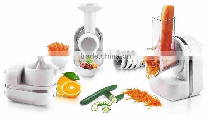 Fruit Ice Cream Maker, 3 in 1, cone icecream maker with salad maker and orange juicer
