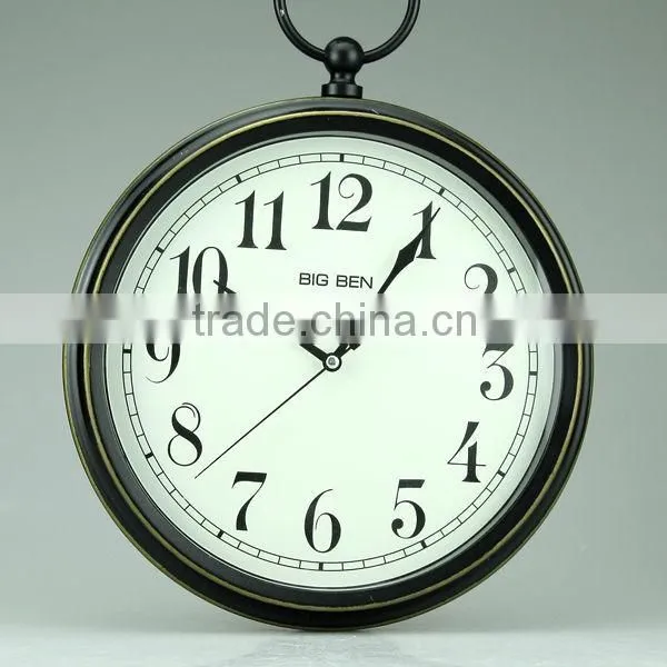 metal classical black with hanger cheap desk and table timepiece wall clock