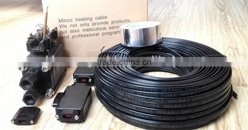 13mm 230V PE outer jacket non-toxic self regulating heating cable for drinking water pipe freeze protection
