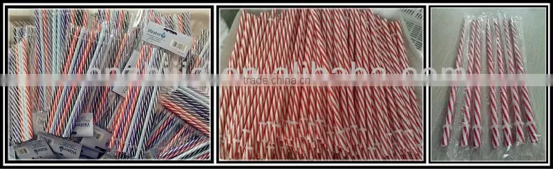 Double Colour Plastic Striped Drinking straw