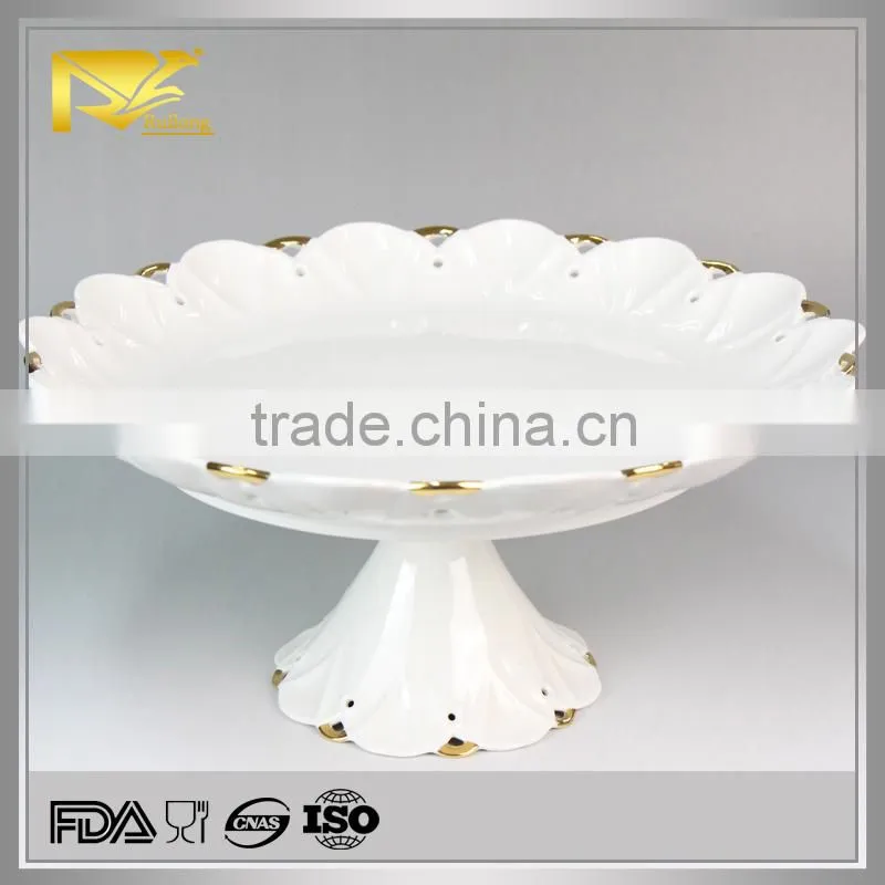 China supplier ceramic large two handled soup tureens, rimmed soup holder