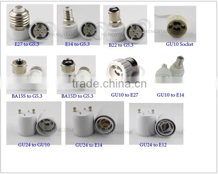 ceramic lamp adapter GU24,GU10,E27,E14,E12, gu24 to e14 adapter