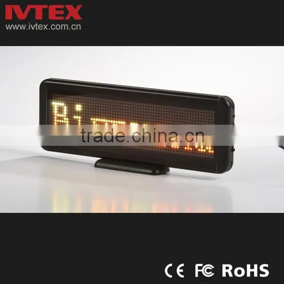 Digital Red Rechargeable Battery Backup Mini LED Display / LED name badge / mini name badge