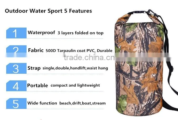 Camping boating hiking floating fishing dry waterproof tarpaulin backpack