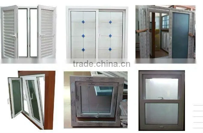 PVC frame windows with frosted glass shutters