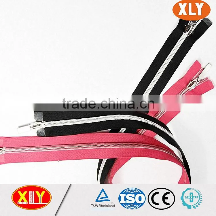 high quality #3 yellow tape black slider waterproof nylon zipper