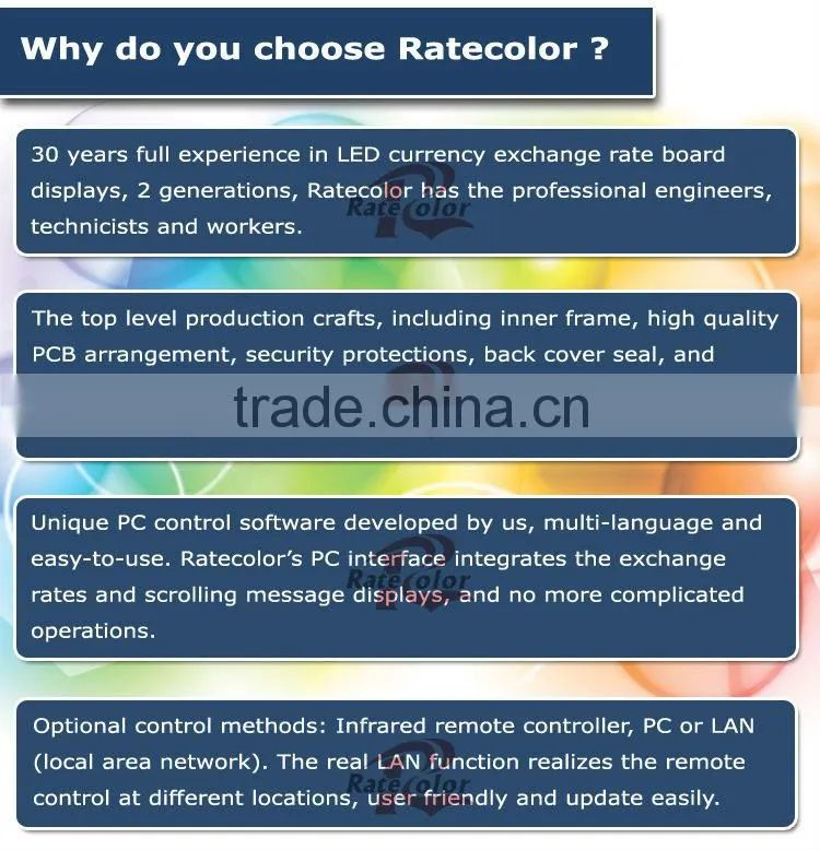 Wall Mouted Aluminum Fram LED Electronic currency exhange rate display board for Bank