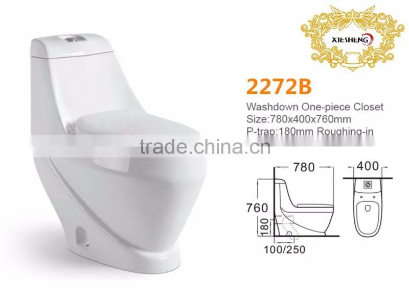 China Sanitary Ware Toilet Ceramic WC Single Washdown One Piece Water Closet Toilet
