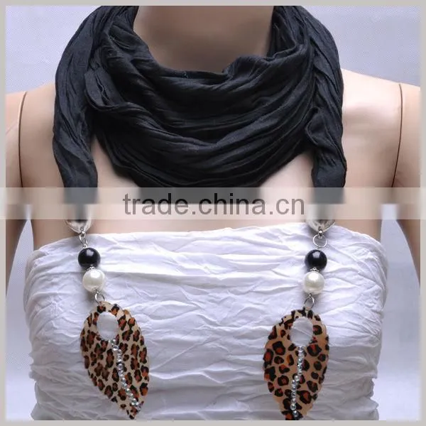 Leaf Embellished Scarf