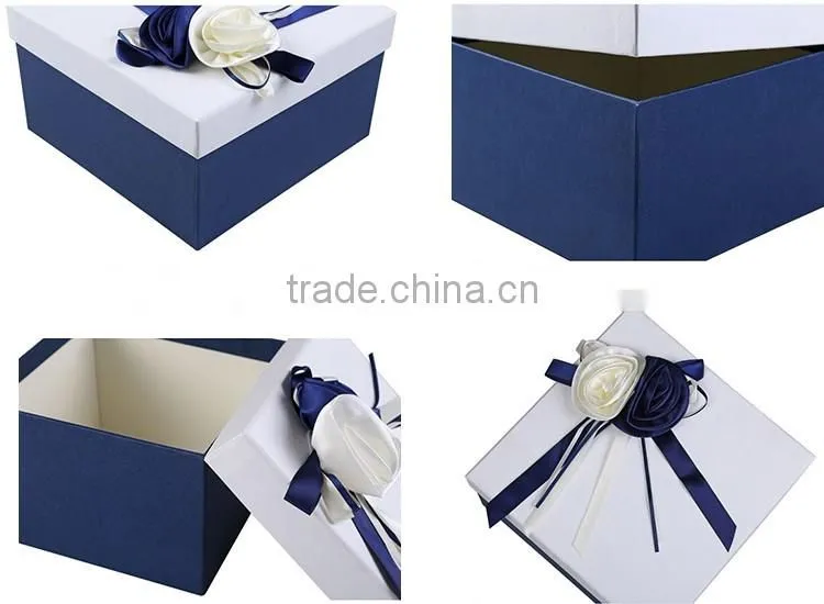 Square gift box bowknot gift packaging box women's gift custom wholesale