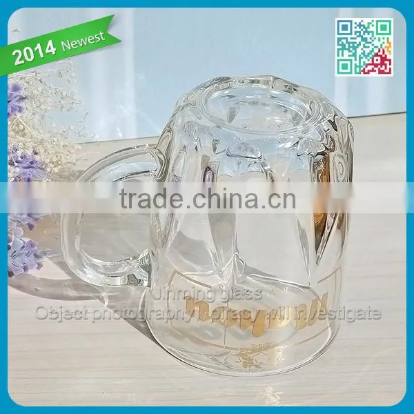 Famous Brand Beer Handle Beer Cups Advertising Decorative Gift FDA Grade Beer Glass Mugs Short Small Size Mahou Handle Glasses
