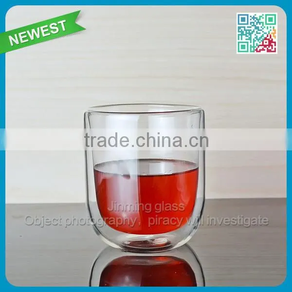 newest Heat-resistant double wall glass cup tea cup creative cup glass transparent circular no cover