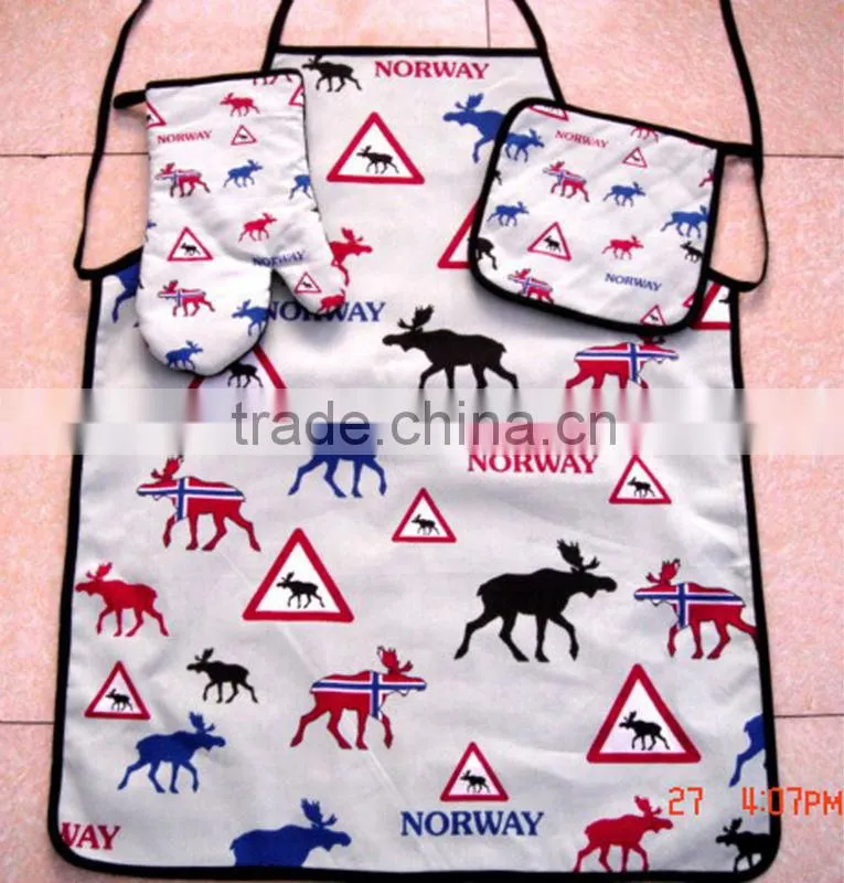 Kitchen apron set,cotton apron set for home using-33