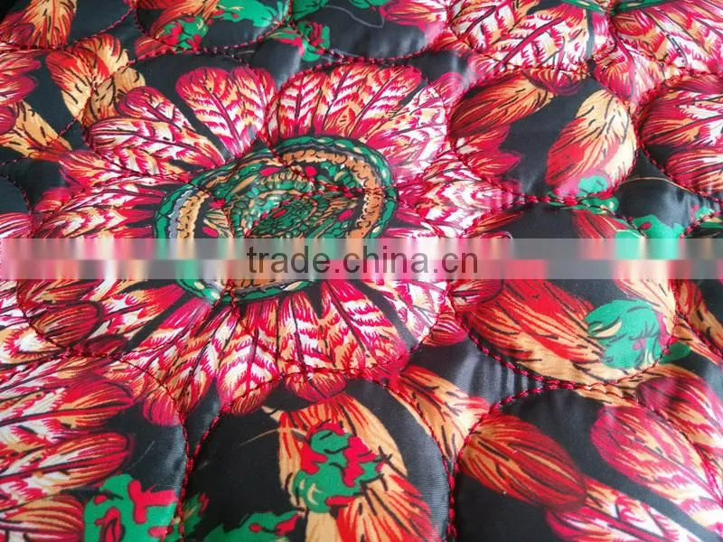printed waterproof winter thermal double-faced quilting fabric for women's down jacket