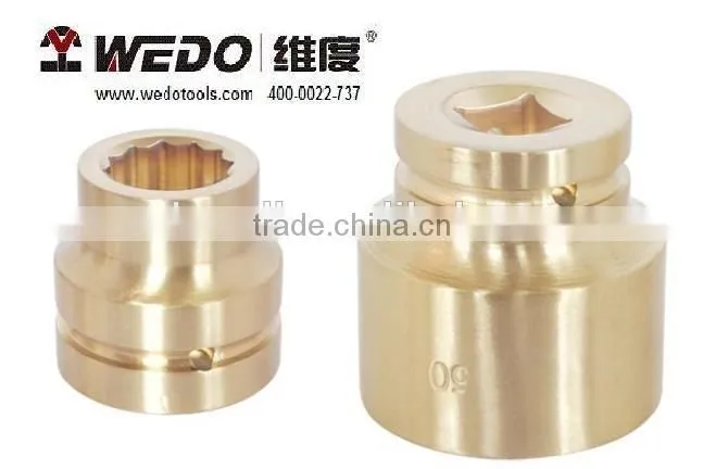 3/4" Impact Socket with Double Hex Points Aluminium Bronze/Beryllium Copper (non sparking tools) High-quality WEDO TOOLS