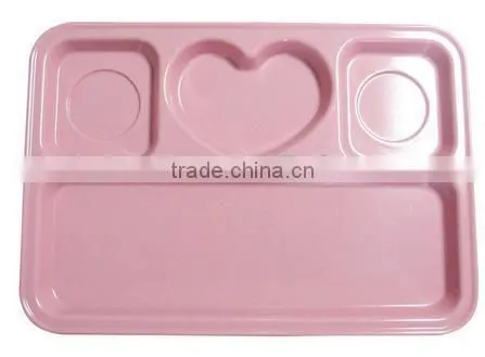 Professional orange divided melamine food serving tray plate