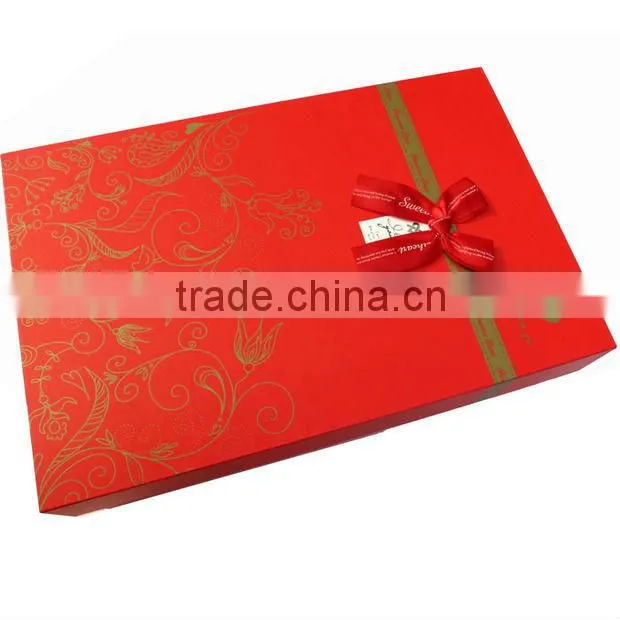 Fashion red hot stamping customized wine box paper gift box wholesaler