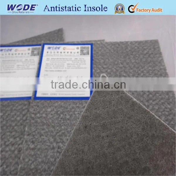 Antistatic nonwoven insole board for safety shoes