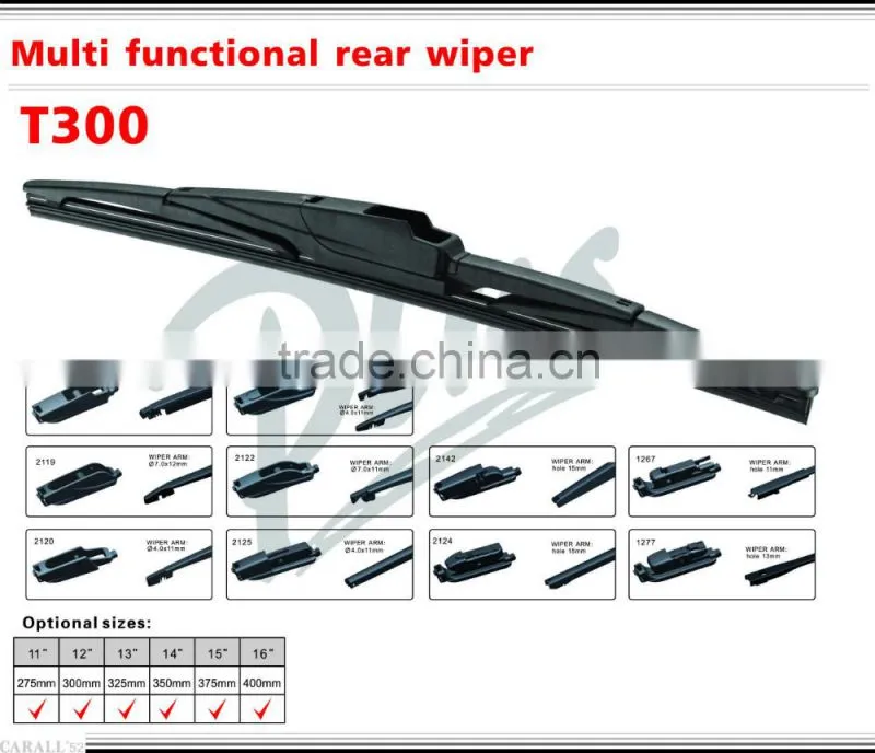 2016 new arrival back wiper blade type,10 adapters multi-functional rear wiper blade