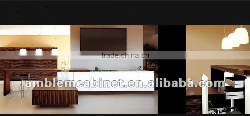 Wood grain Melamine Kitchen Cabinets
